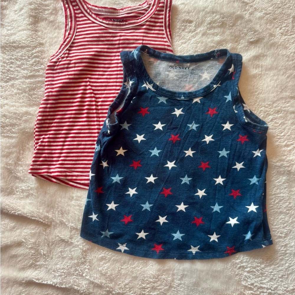 Old Navy Kids' Starry Stripes Tank Tops - Red and Navy